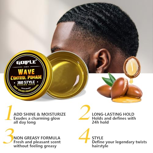 Wave Pomade Shampoo Bar with Wooden Holder for Men - Strong Hold & Easy Wash