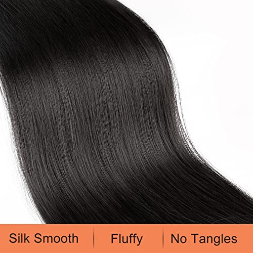 SEIKEA 28" Ponytail Extensions Drawstring Long Straight Fake Pony