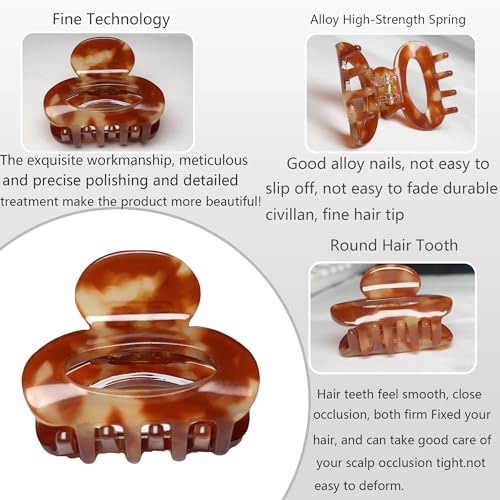 4-Piece Small Tortoiseshell Hair Claw Clips for Women, 1.8-Inch Mini Clips