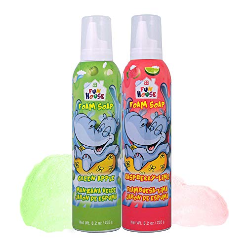 Mika’s Fun House Kids Foaming Body Wash - Green Apple & Raspberry-Lime 2-Pack