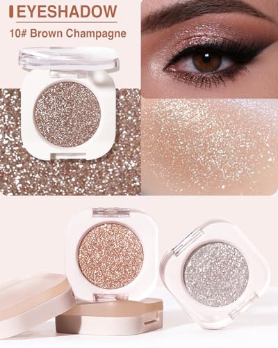 Enfuntins Brown Champagne Glitter Eyeshadow 10# Sparkling Diamond Topper