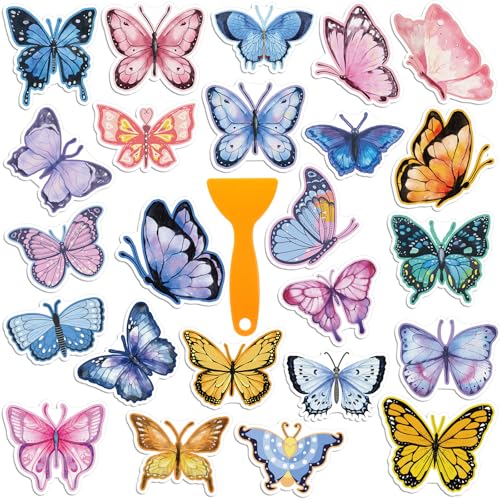 Yaomiao 24 Pcs Butterfly Non-Slip Bathtub Stickers - Safe & Easy to Apply