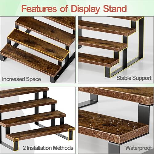 4-Tier Wooden Cologne Organizer Stand for Men - Desktop Fragrance Display