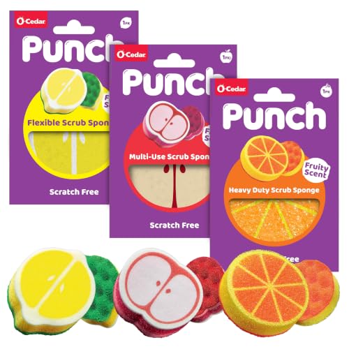 O-Cedar Fruit-Shaped Scrub Sponge Variety Pack - 3 Count