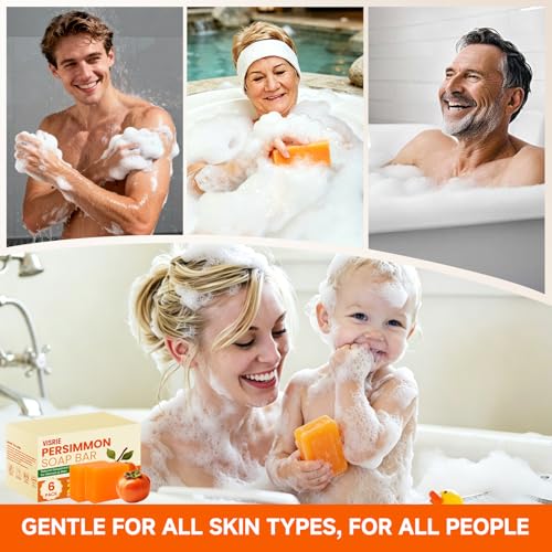 VISRIE Persimmon Anti-Odor Soap Bar - 6 Pack for All Skin Types