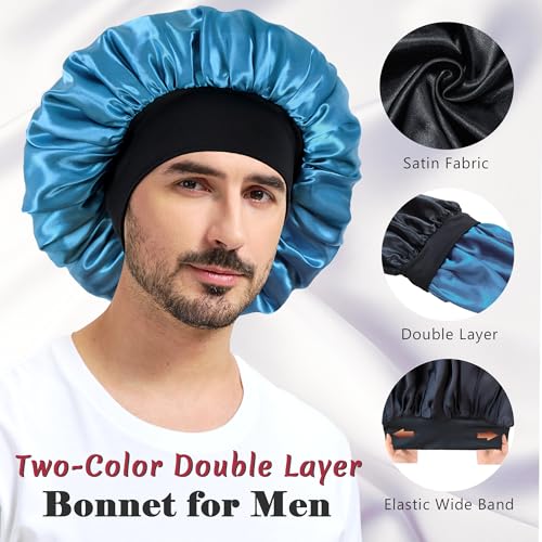 Choshion Satin Bonnet Set F for Men & Women, Reversible Sleep Hair Cover