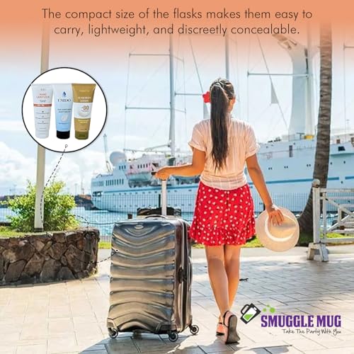 Smuggle Mug Disguised Lotion Flasks - 3 Pack TSA Approved 100ml