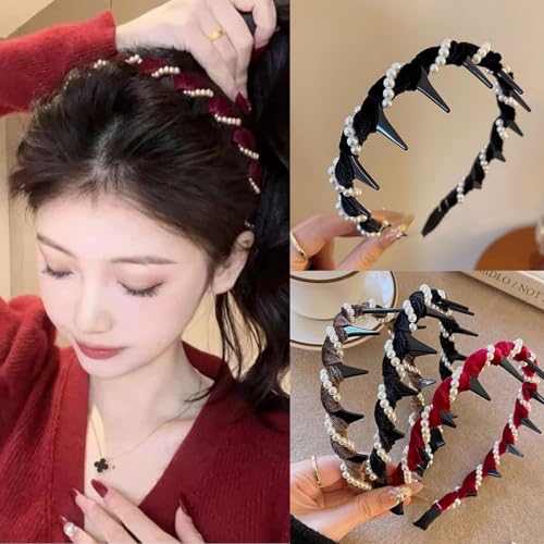 Vintage Pearl Hairband for Women Girls Wedding Party Daily Wear with Teeth
