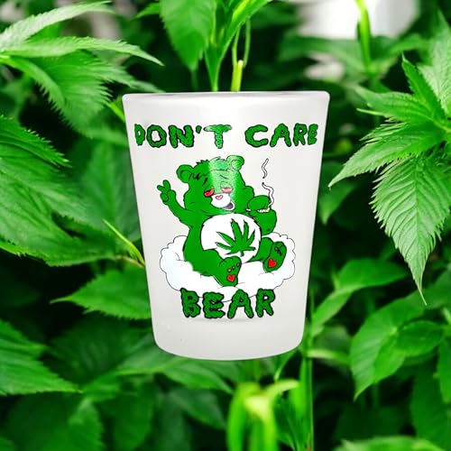 Don't Care Bear Shot Glasses - 1.5 oz Novelty Drinking Glasses