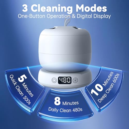 Doporro Ultrasonic Retainer Cleaner - 42kHz Deep Clean for Dentures & Aligners