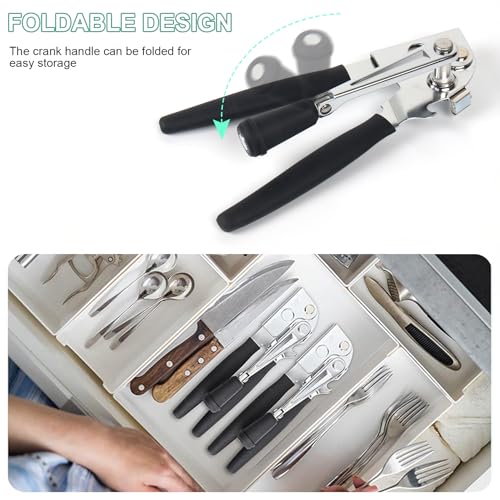 Heavy Duty Manual Can Opener with Folding Crank Handle
