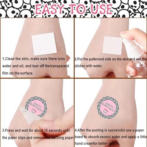 Bad to the Bone Temporary Tattoos for Girl Birthday Party - Rock Music Theme, 16 Sheets
