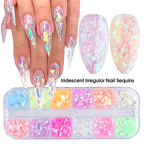 Iridescent Mermaid Nail Glitter Sequins for DIY Nail Art