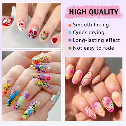 XINGXYUEL 12 Colors Nail Art Pens Set 01 Red – Waterproof Nail Polish Markers for Menicure