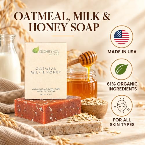 Oatmeal Milk & Honey Goat Milk Soap Handmade 4.5 oz Bar - Aspen Kay Naturals