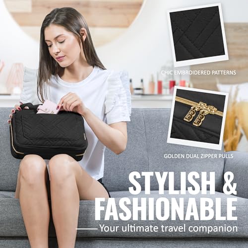 BOACAY Medium Travel Toiletry Bag - Panther Black, Hanging Organizer