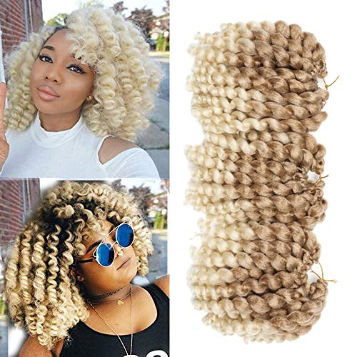 SHAROPUL 8-Inch Jamaican Twist Crochet Braids - 3 Pack Ringlet Wand Curl