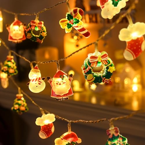 20 LED Christmas String Lights with 8 Modes - Battery Operated Fairy Lights