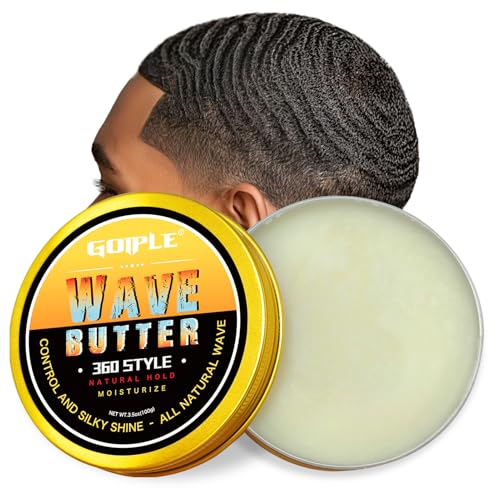 Goiple 360 Wave Butter for Men - Natural Hair Grease with Shea Butter & Beeswax (3.5 OZ)