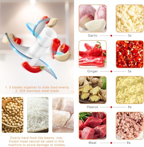 ThomsMait Electric Garlic Chopper - 30W USB Rechargeable Mini Food Processor