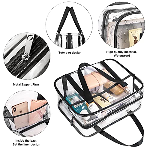 Large Clear Makeup Bag - PVC Travel Toiletry Organizer