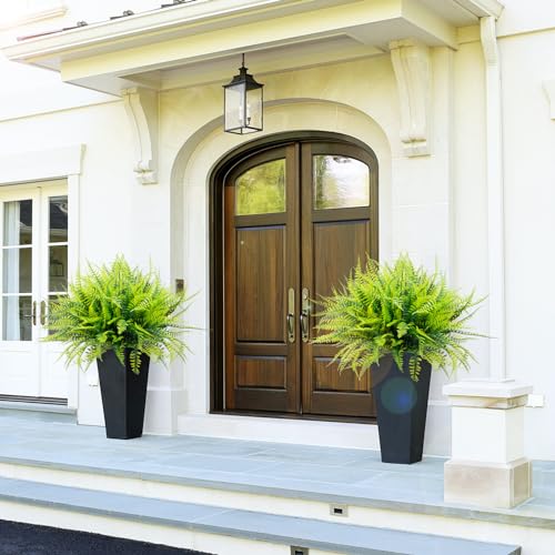 12 Bundles UV Resistant Artificial Boston Ferns - Lifelike Faux Plants for Indoor & Outdoor Decor