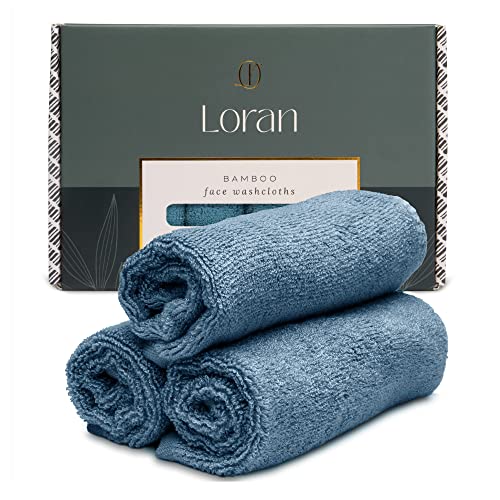Loran 100% Bamboo Viscose Facial Washcloths - Soft Spa-Like 6-Pack, 10x10