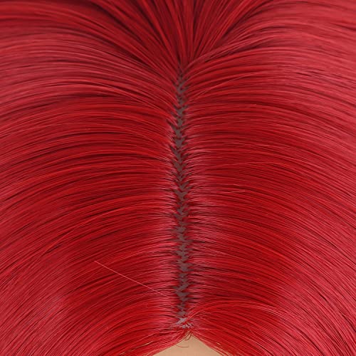 Ufindcos Red Short Straight Bob Wig - Heat Resistant Synthetic Hair