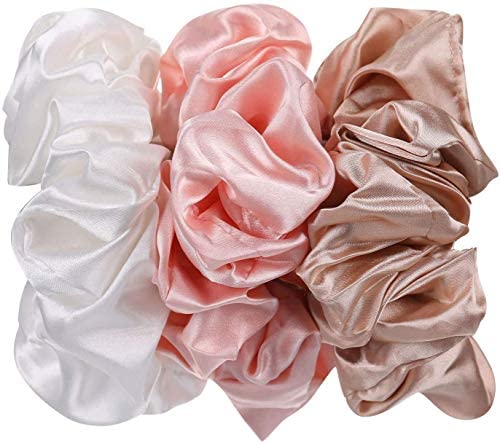 Le Trésor 6 Pack Satin Silk Scrunchies - No Damage Hair Ties