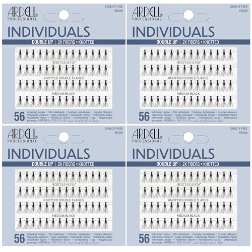 Ardell Double Up Individuals Knotted Medium Black False Eyelashes - 4 Pack