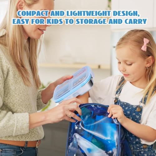 Stainless Steel Bento Lunch Box for Kids, 20oz, 4 Compartments - Lightweight & Dishwasher Safe