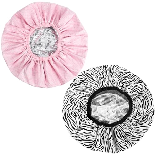 2 Pack Deep Conditioning Caps with Heat Retention - Waterproof & Elastic Fit
