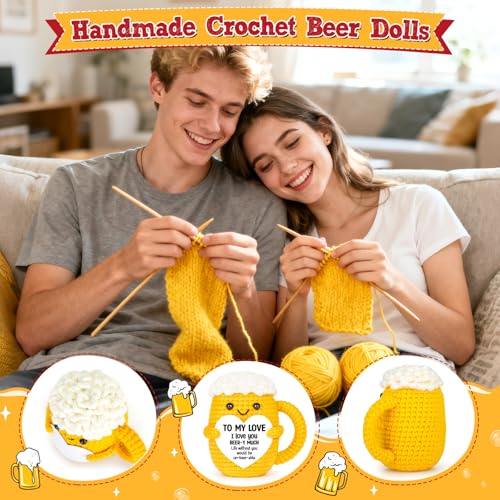 Handcrafted Crochet Beer Doll - Unique Anniversary Gift for Him