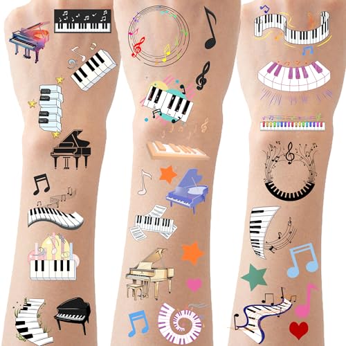 430 Piano Note Temporary Tattoos - 30 Sheets Mini Music Note Stickers