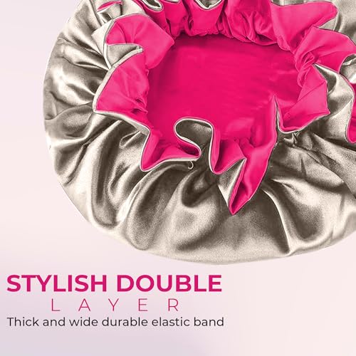 Satin Silk Sleeping Bonnet for Natural Hair - Ruffle Edge Hair Cap