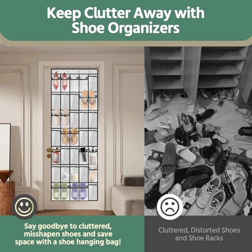 Over the Door Shoe Organizer - 35 Pocket Hanging Storage Bag