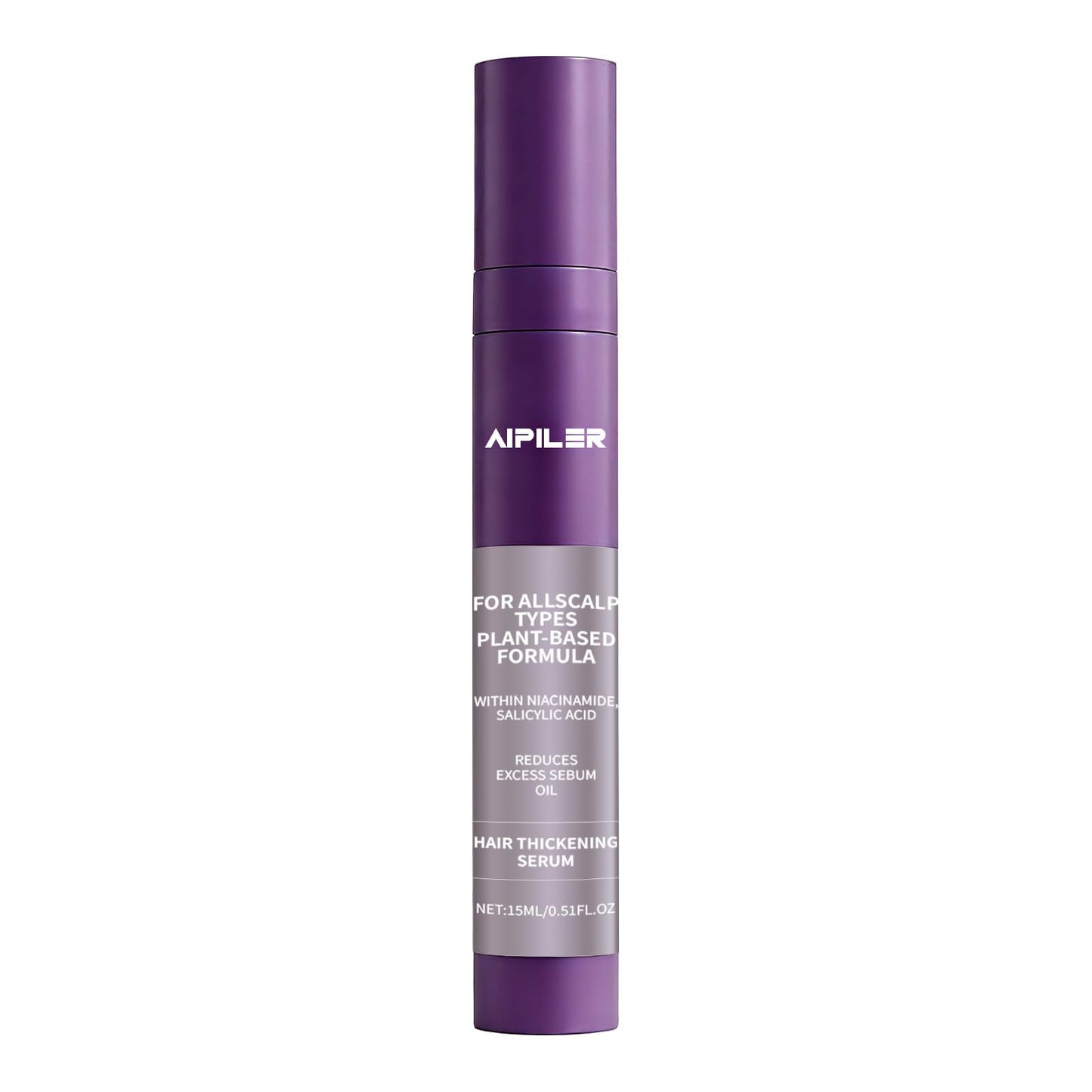 Hair Thickening Serum for Thinning Hair: Roll On Scalp Treatment with Rosemary Niacinamide & Salicylic Acid – Helps Reduce Hair Loss Due to Breakage Controls Oil – Korean Hair Care Metal Roller