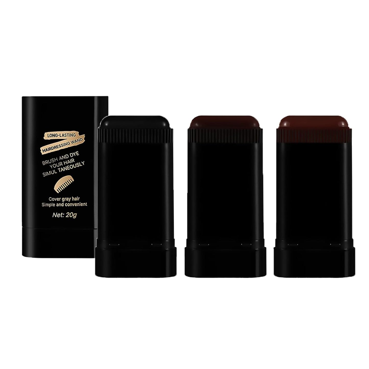 Hair Color Stick - 3 Pack Waterproof Gray Coverage | Instant Dye for Men & Women - 0.71 Fl Oz Each