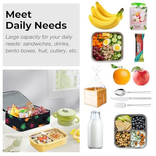Clastyle Insulated Kids Lunch Bag - 3D Game Boy Design, Large Cooler