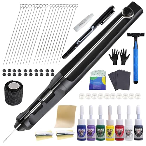 HAWINK DIY Tattoo Poke Stick Kit with 7 Ink & 20 Needles HW801TN01-1