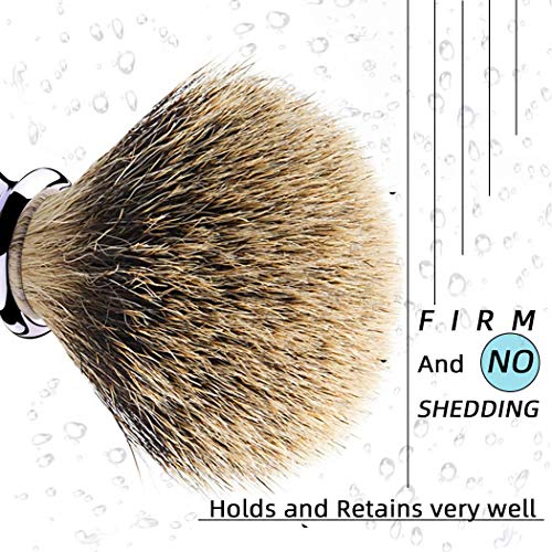 Grandslam Pure Badger Hair Shaving Brush - Ergonomic Blue Resin Handle