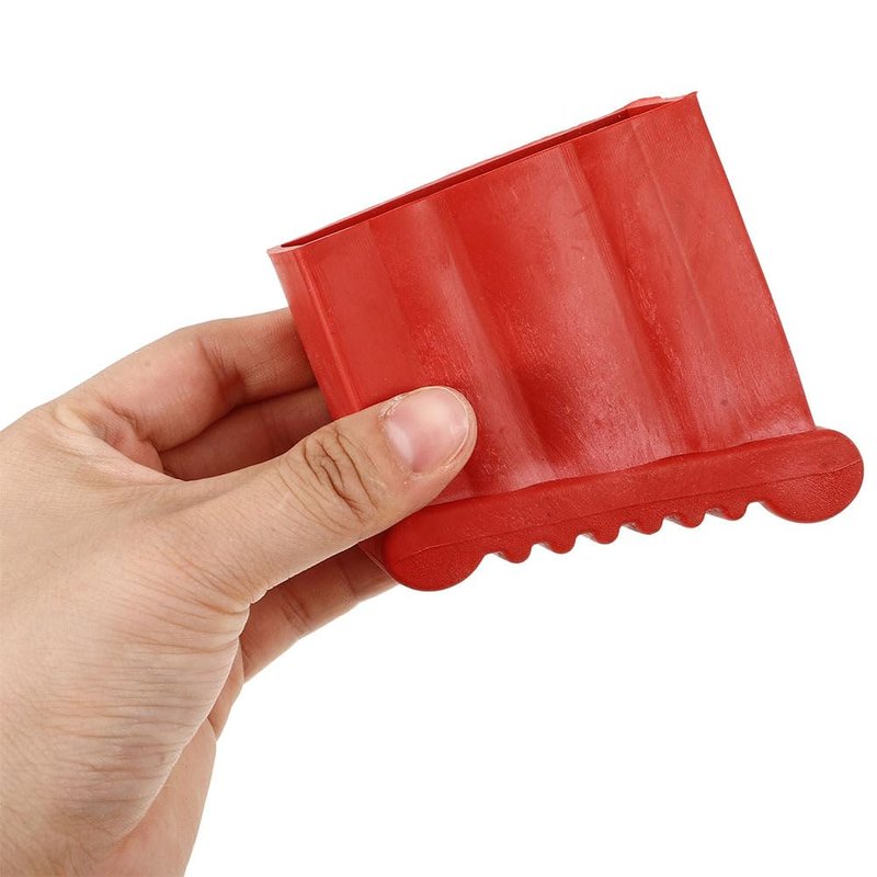 Angoily 2Pcs Ladder Feet Covers 3.54X3.14X1.57In - Non Slip Rubber Replacement Pads for Aluminum Extension Ladders - Red Safety Bumpers