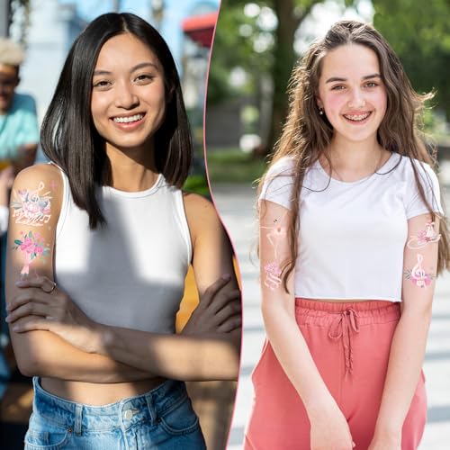 Lovarywow Ballerina Party Temporary Tattoos - 200+ Ballet Dance Stickers for Kids, Decorations & Gifts