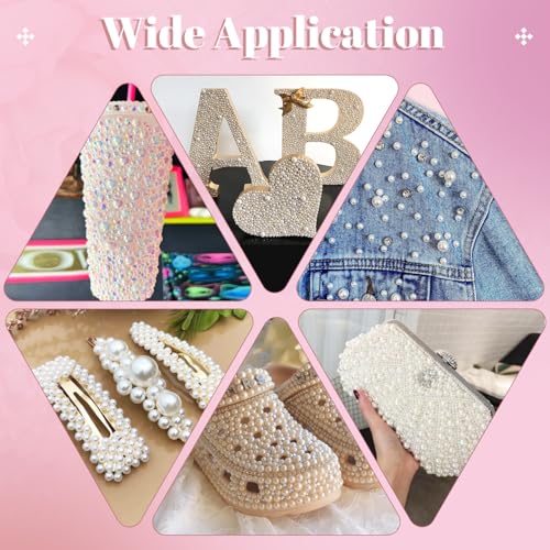 11000Pcs Flatback Pearls Kit with B7000 Glue, Assorted Sizes 2-10mm Beige AB