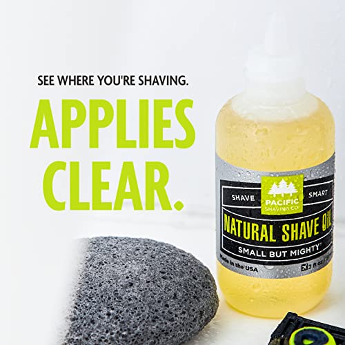 Pacific Shaving Company Natural Shaving Oil 0.5 Fl Oz - Reduces Nicks & Razor Burn, Moisturizes Skin