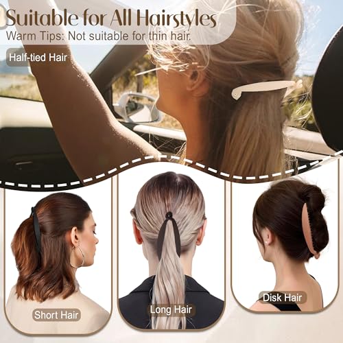 4 PCS Large Banana Hair Clips for Women - No-Slip Design