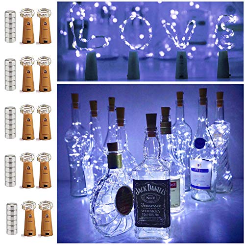 20 LED Wine Bottle Cork Lights - 10 Pack Mini Fairy String Lights