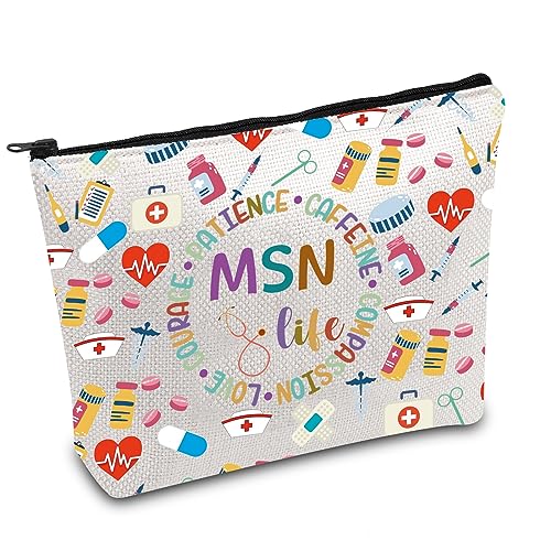 MSN Nurse Life Makeup Bag | Multi-Function Zipper Pouch for Graduation Gifts