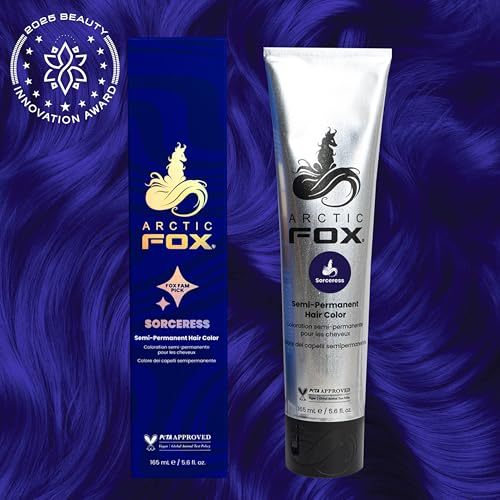 Arctic Fox Semi-Permanent Hair Dye - Sorceress Midnight Blue, 5.6 oz
