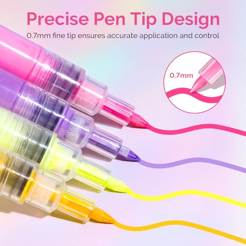 MelodySusie Nail Art Pens Set - 12 Colors, 0.7MM Precision for DIY Designs